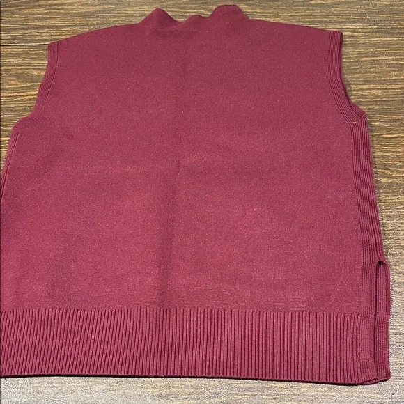 Chic Burgundy Sleeveless Sweater and Pant Set - Picture 3 of 13